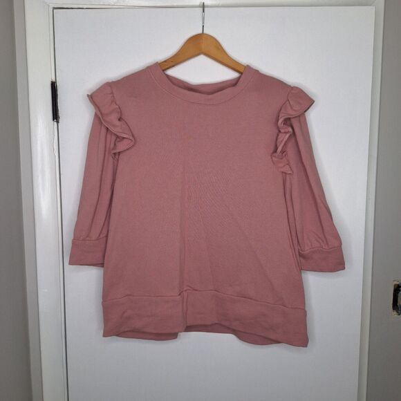 Ann Taylor Flutter Sleeve Top Women's XL Red - Picture 1 of 6